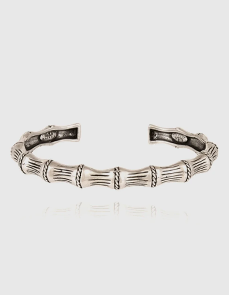 Versilberter Armreif Bambou