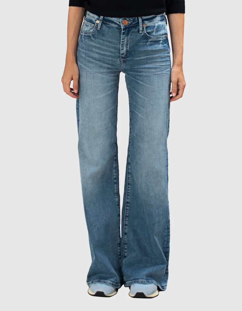 Washed-Out Flared-Leg Jeans Mija