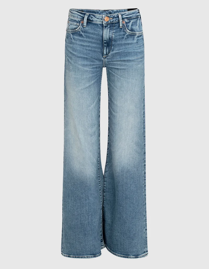 Washed-Out Flared-Leg Jeans Mija
