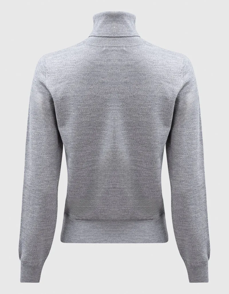 Feinstrick Rollkragen-Pullover Kopenhagen aus Merinowolle