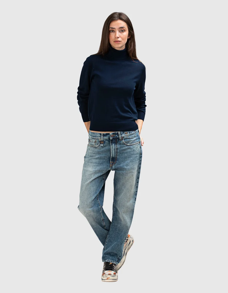 Feinstrick Rollkragen-Pullover Kopenhagen aus Merinowolle