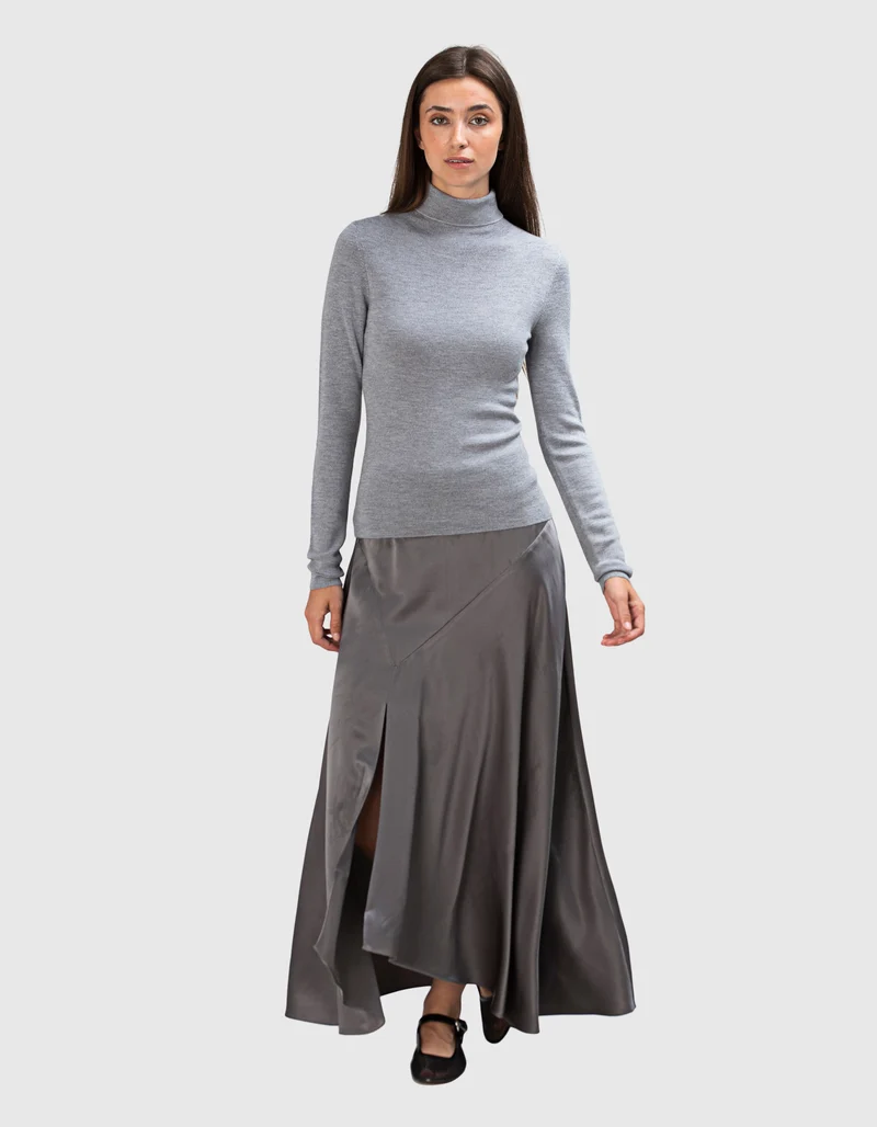 Feinstrick-Rollkragen-Pullover aus Merinowolle