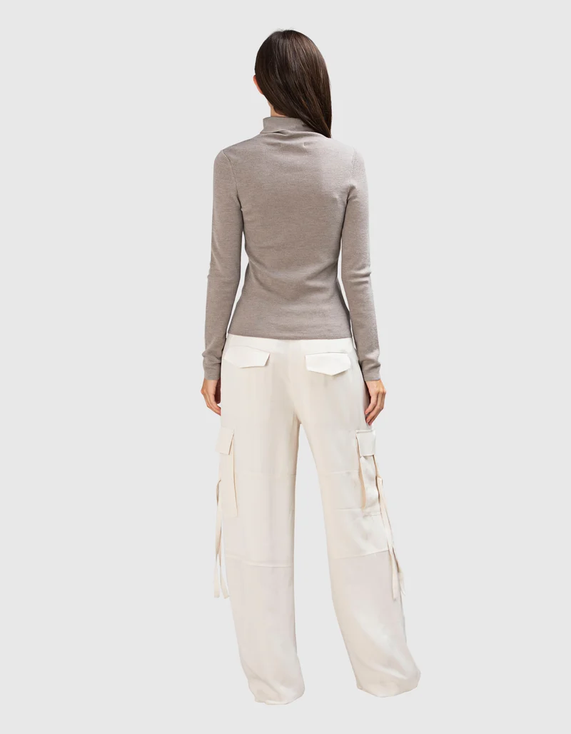 Feinstrick-Rollkragen-Pullover aus Merinowolle