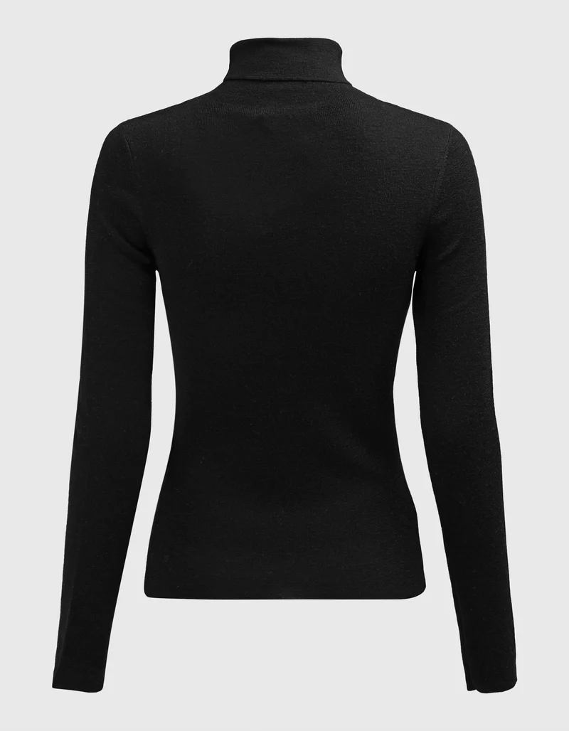 Feinstrick-Rollkragen-Pullover aus Merinowolle