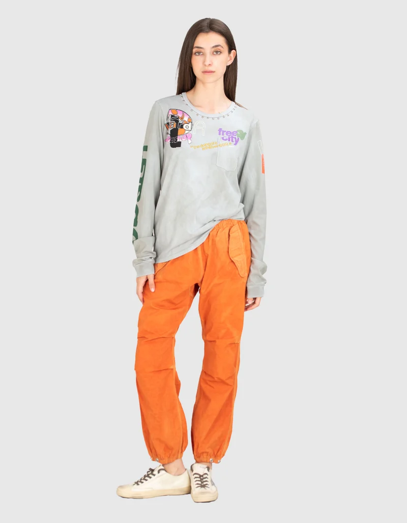 Bedrucktes Longsleeve Artyard Malibu mit Nieten-Details