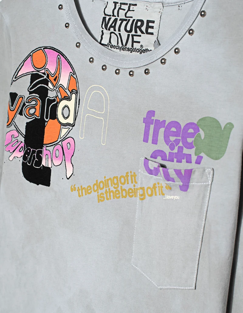 Bedrucktes Longsleeve Artyard Malibu mit Nieten-Details