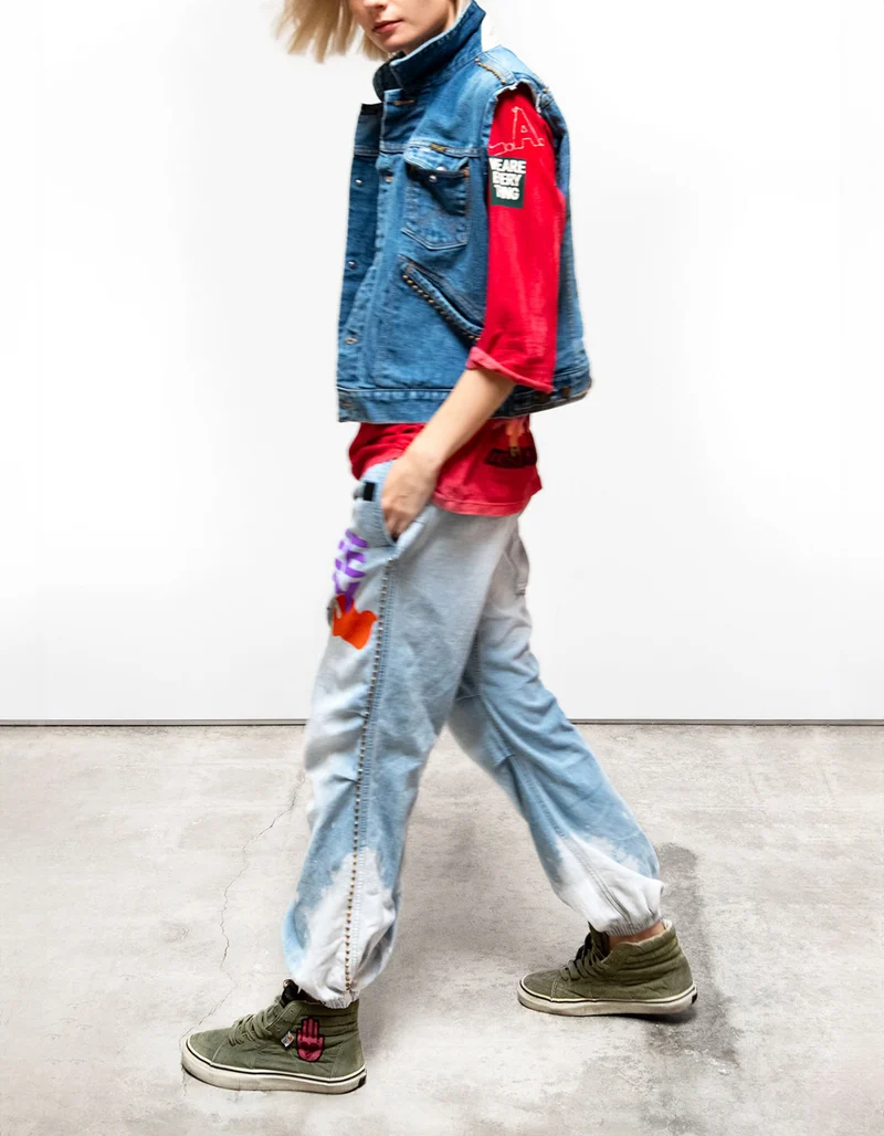 Bedruckte Hose Canyonkid Bleachout mit Nieten-Details