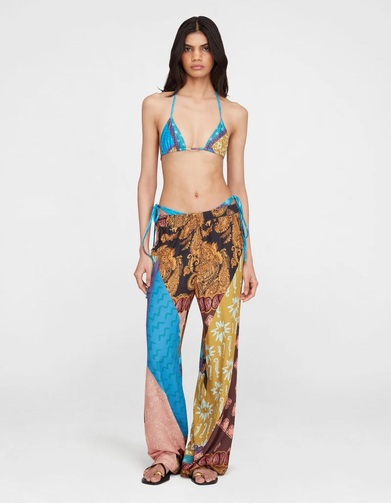 Wide-Leg Hose Estrellitas im Patchwork-Design