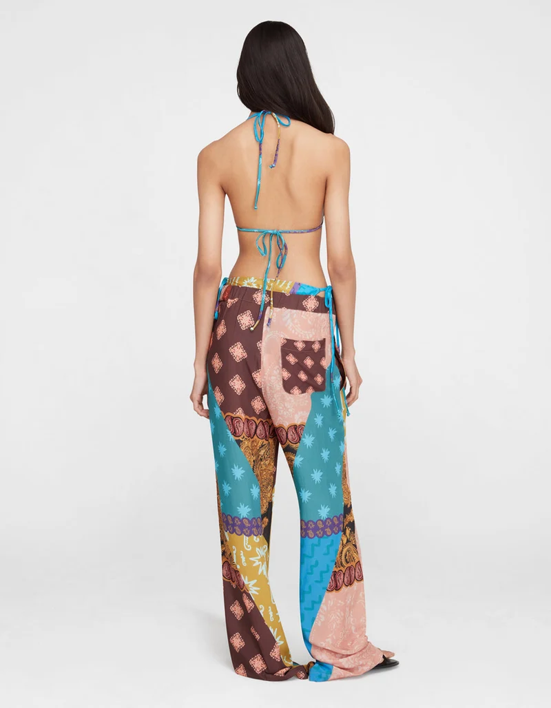 Wide-Leg Hose Estrellitas im Patchwork-Design