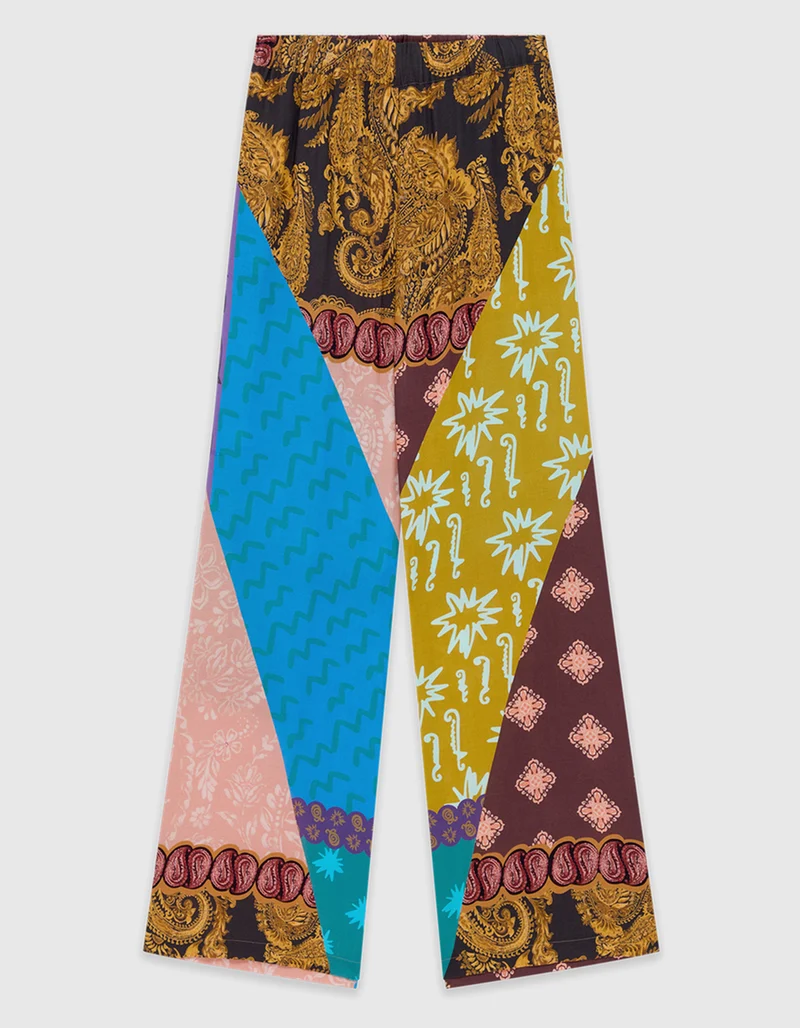 Wide-Leg Hose Estrellitas im Patchwork-Design