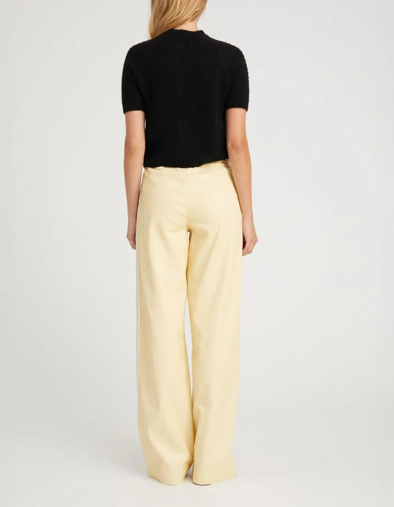 Lammleder-Baggy-Hose Athletic mit Streifen