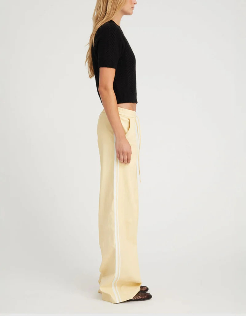 Lammleder-Baggy-Hose Athletic mit Streifen