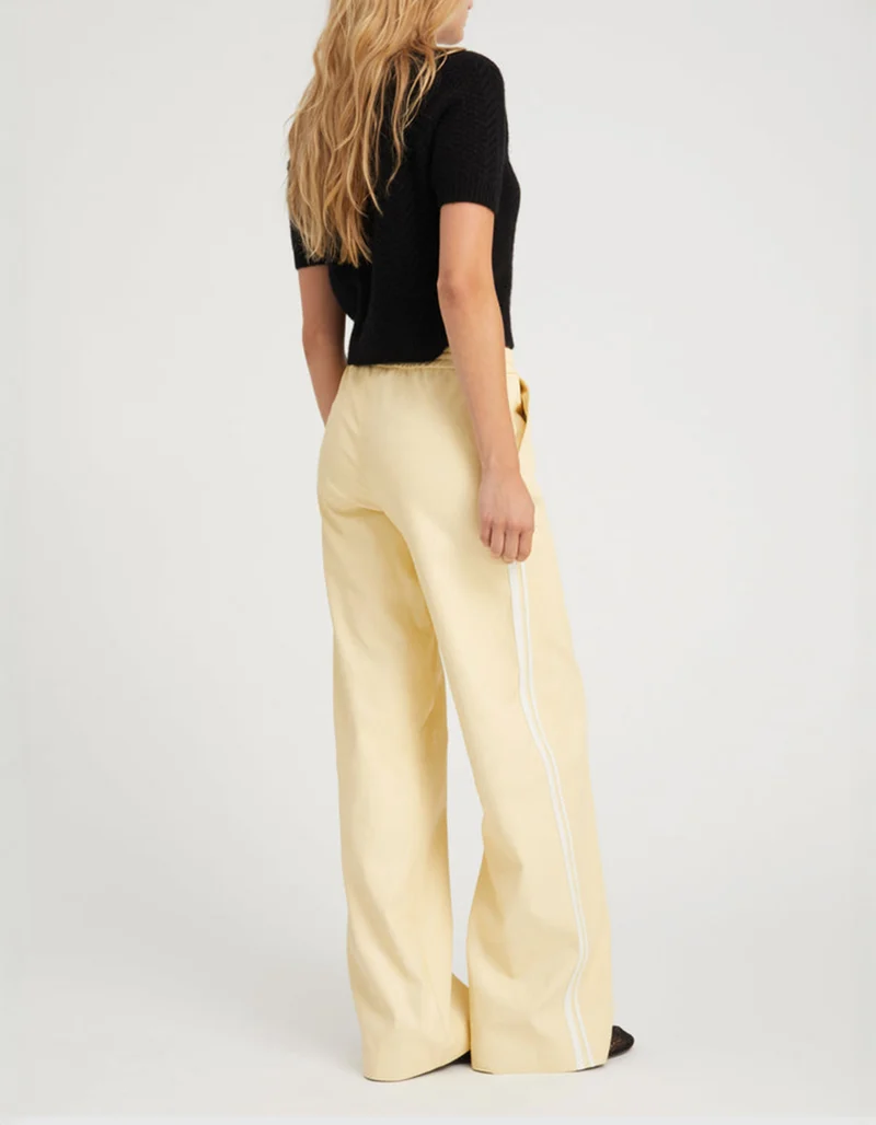 Lammleder-Baggy-Hose Athletic mit Streifen