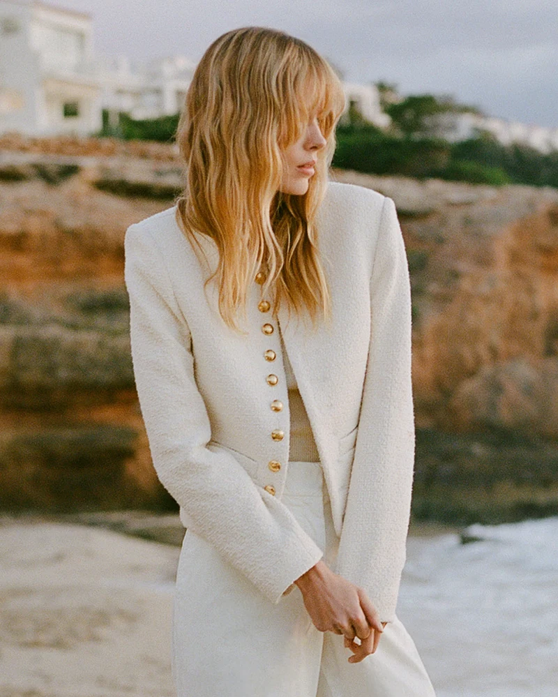 Cropped Bouclé-Blazer Patti