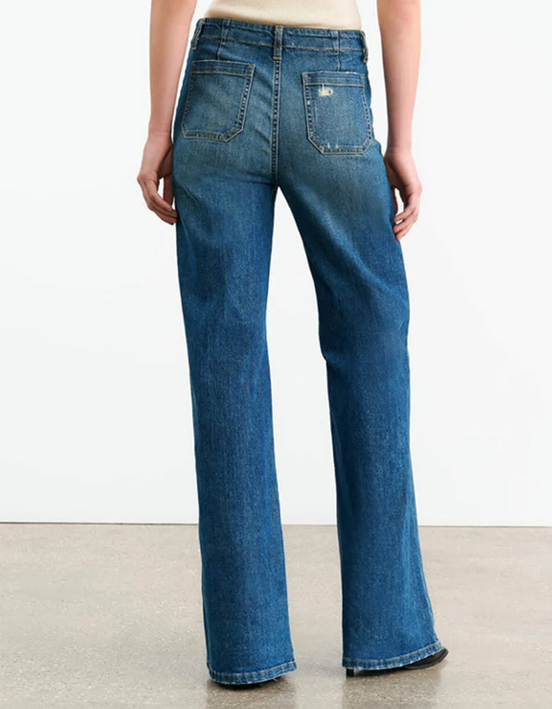 Flare-Leg Jeans Florence mit Wildleder-Schnürung
