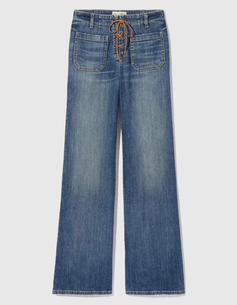 Flare-Leg Jeans Florence mit Wildleder-Schnürung
