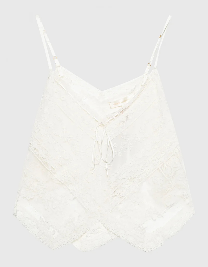 Besticktes Crop-Top Carrera