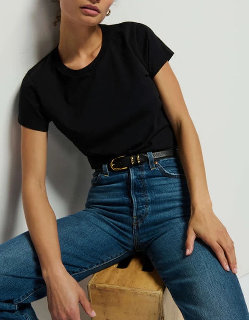Boxy-Cut T-Shirt Goldie mit Rundhalsausschnitt