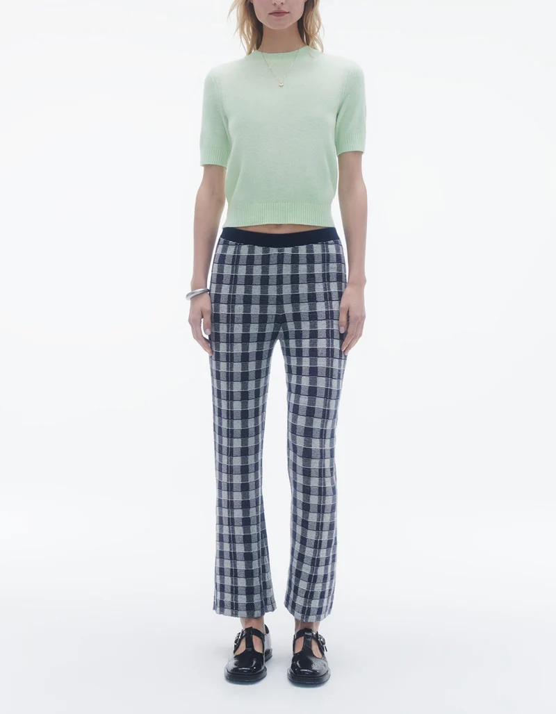 Cropped Kaschmir Strick T-Shirt