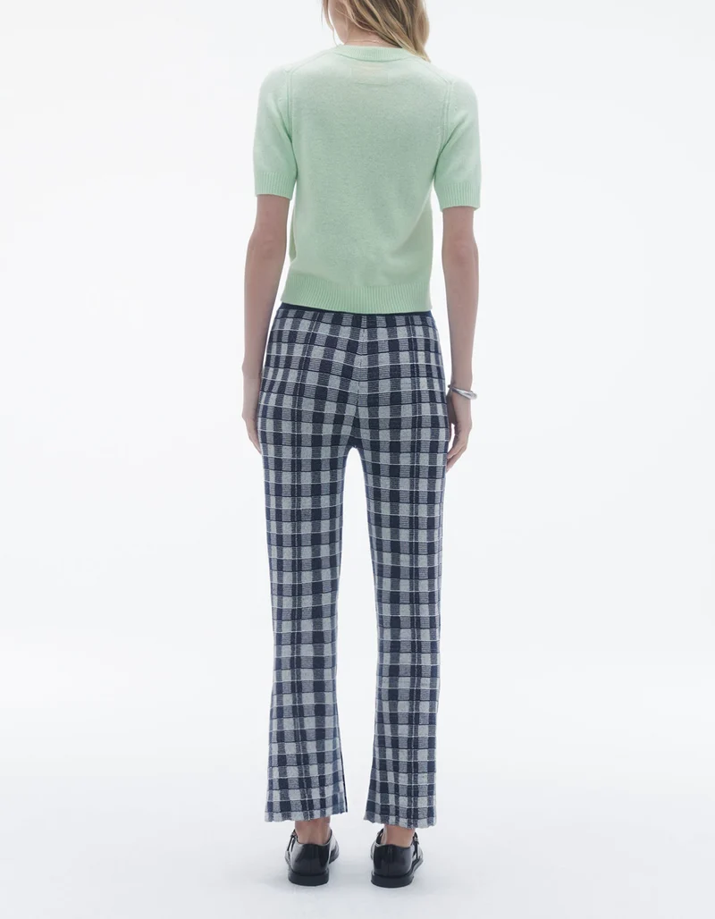 Cropped Kaschmir Strick T-Shirt