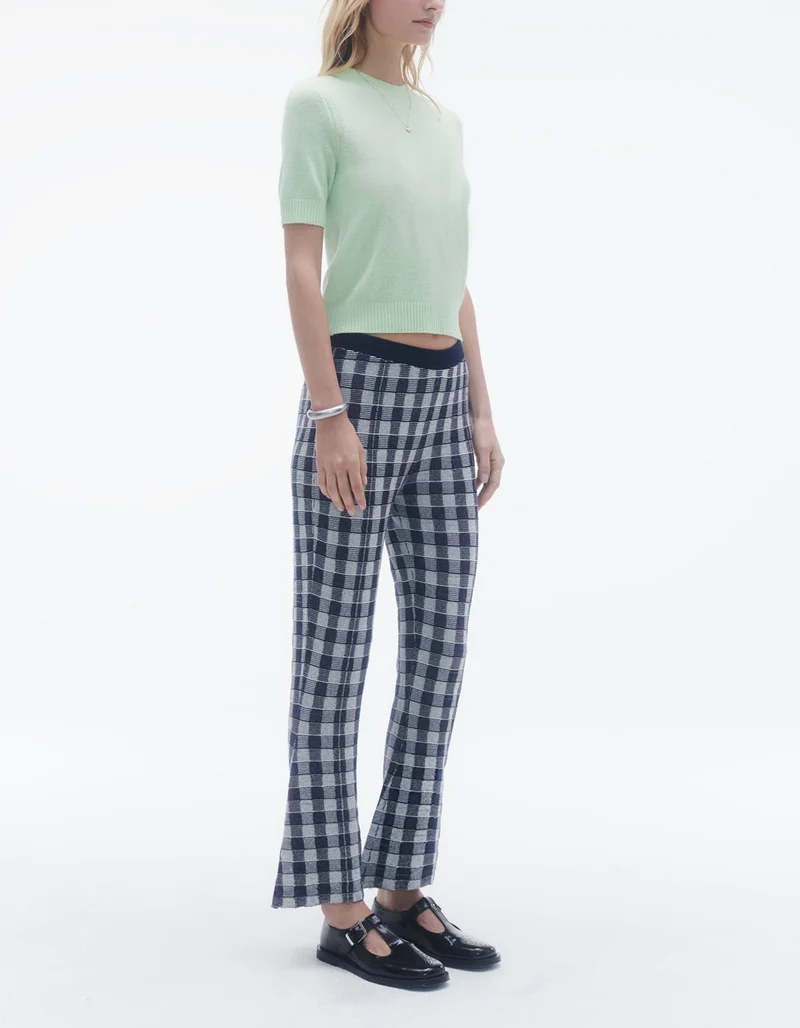 Cropped Kaschmir Strick T-Shirt