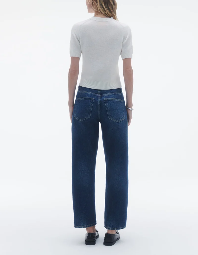 Cropped Kaschmir Strick T-Shirt