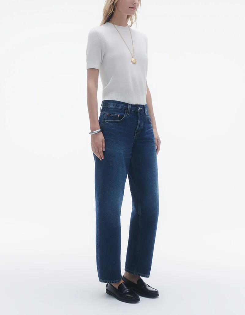 Cropped Kaschmir Strick T-Shirt