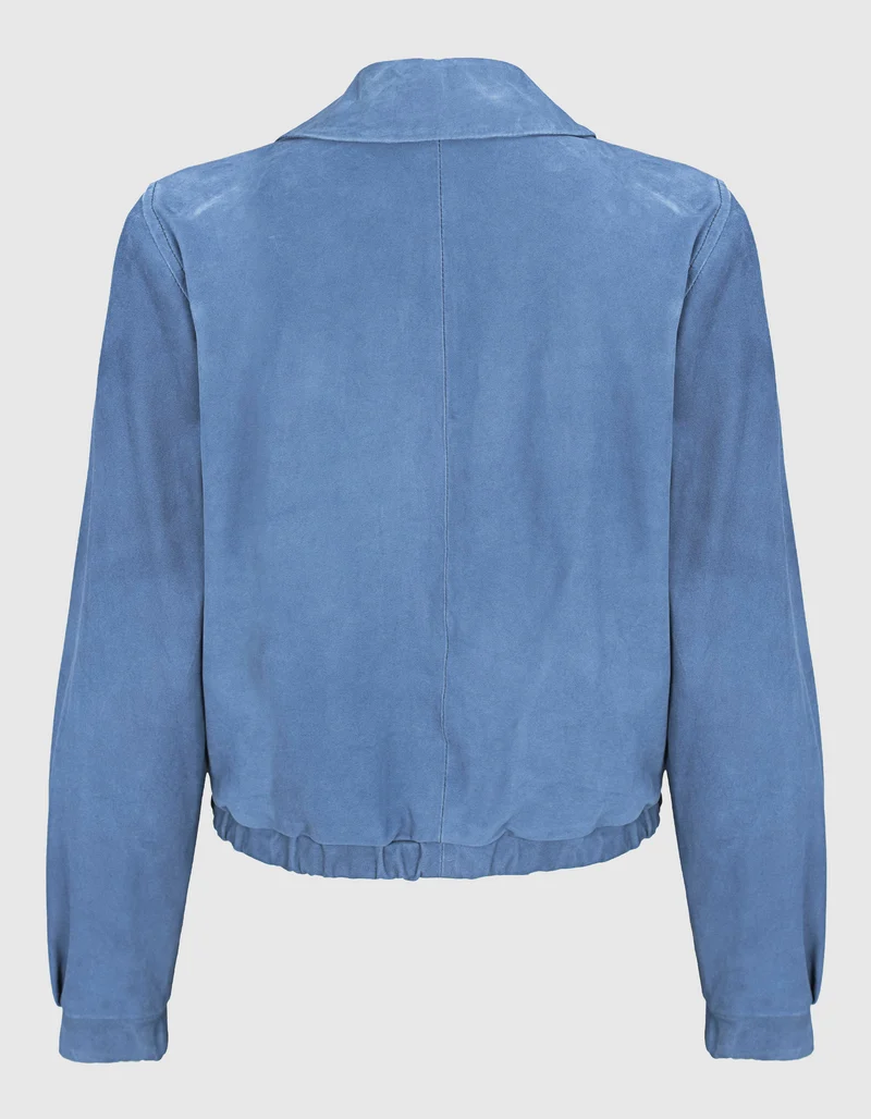 Veloursleder-Jacke mit Zipper