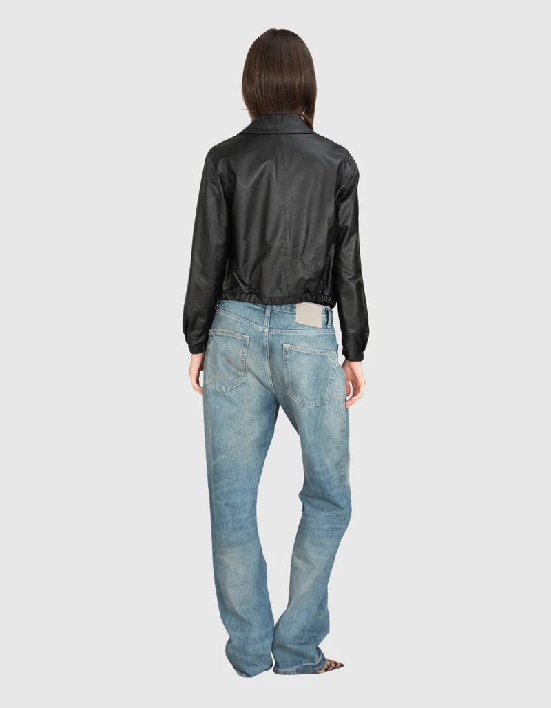 Lammleder-Jacke mit Zipper