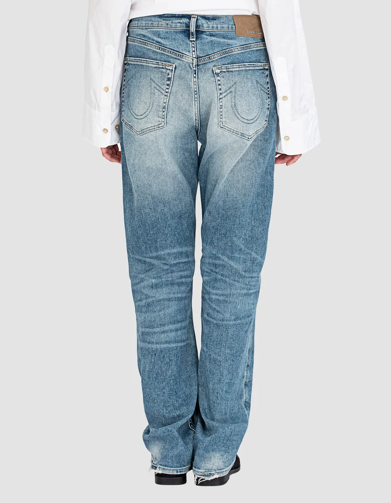Destroyed Straight-Leg Jeans