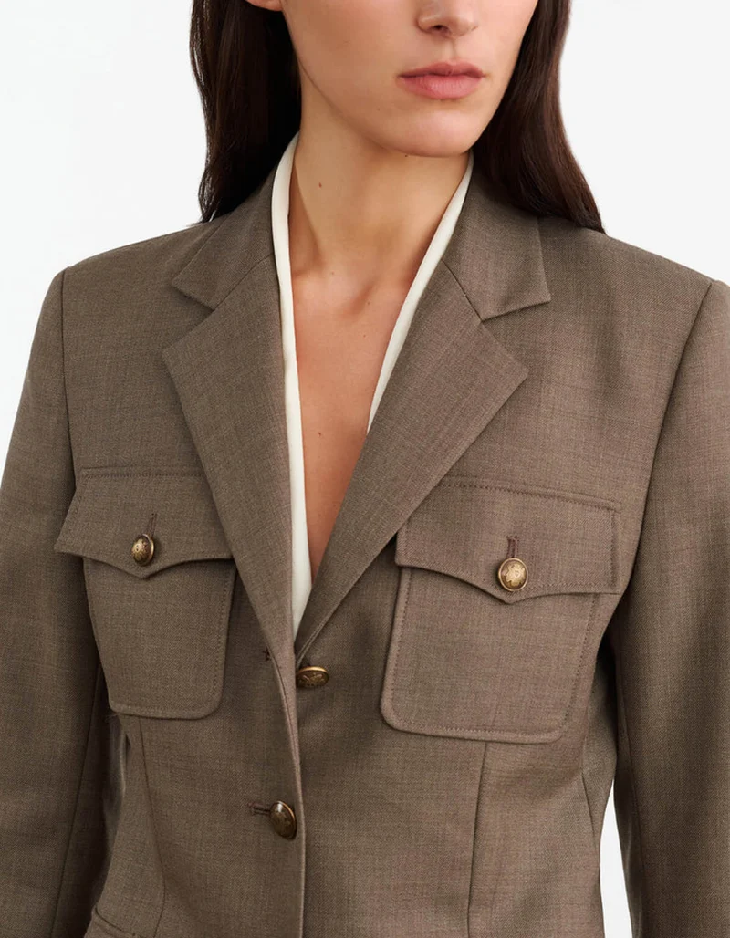 Woll-Blazer Nelson mit aufgesetzten Pattentaschen