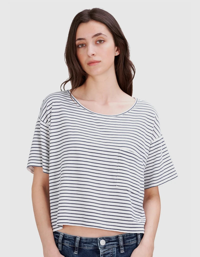 Gestreiftes Cropped T-Shirt