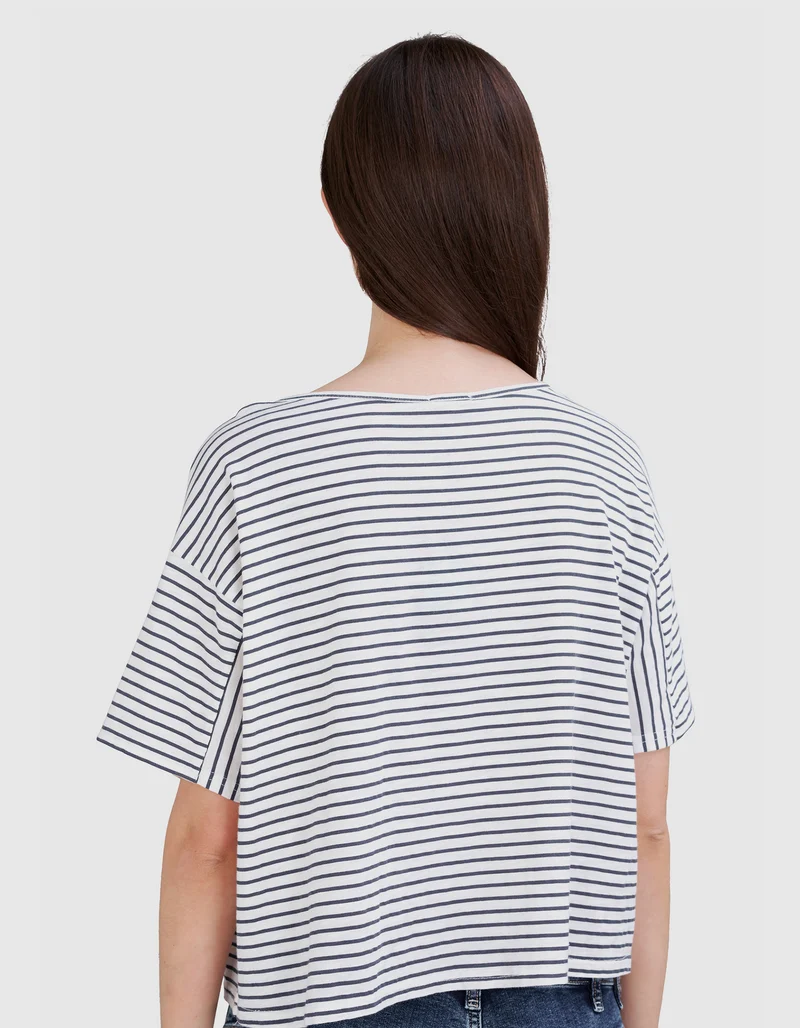 Gestreiftes Cropped T-Shirt