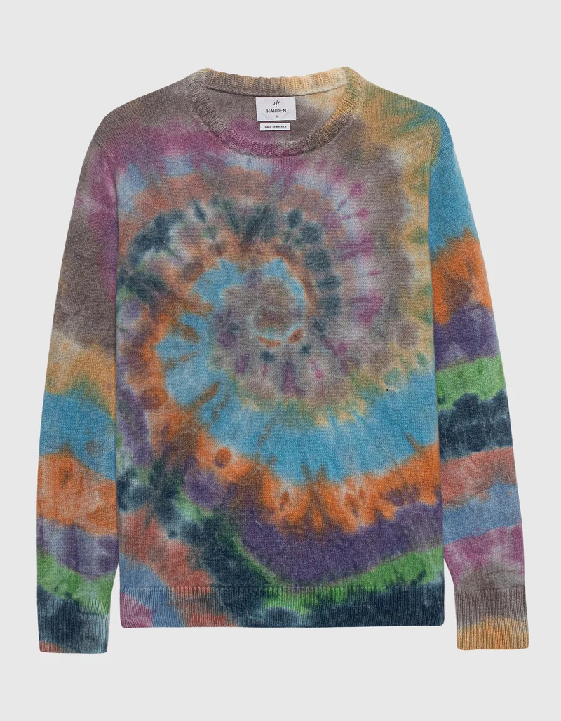 Kaschmir-Pullover mit Batik-Muster