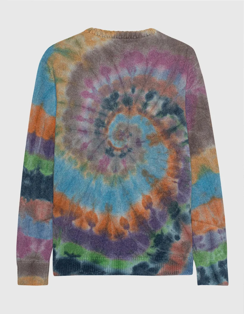 Kaschmir-Pullover mit Batik-Muster