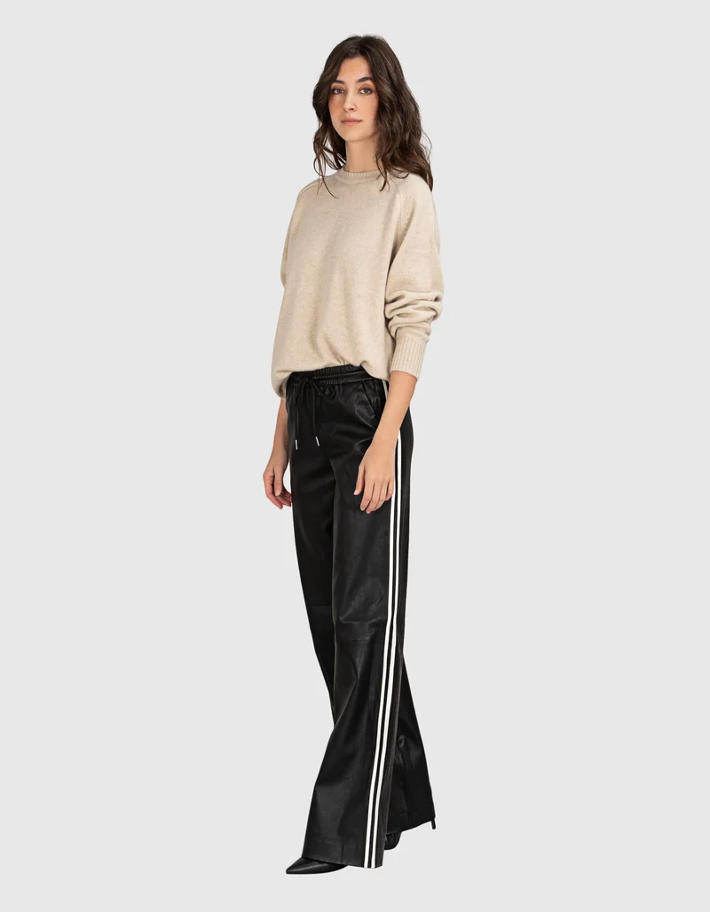 Lammleder-Hose mit Streifen