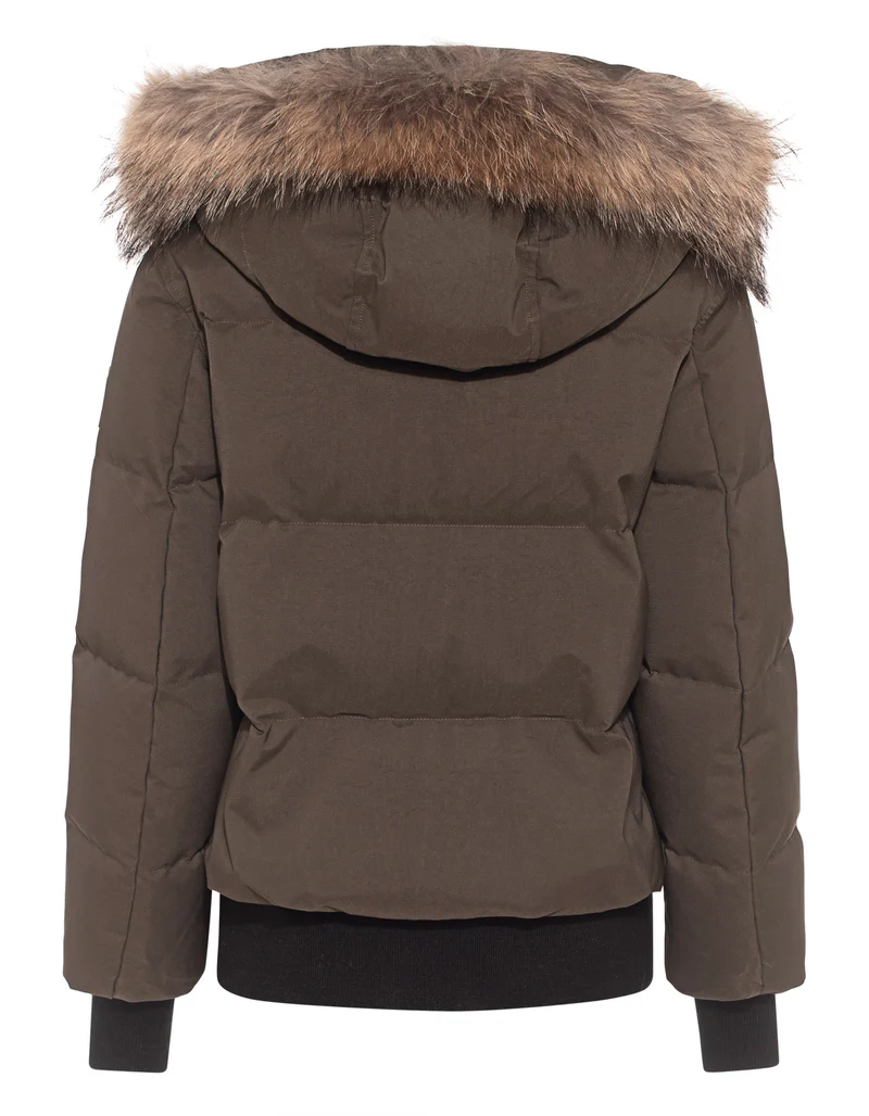 Daunen-Jacke mit abnehmbarem Fell-Besatz