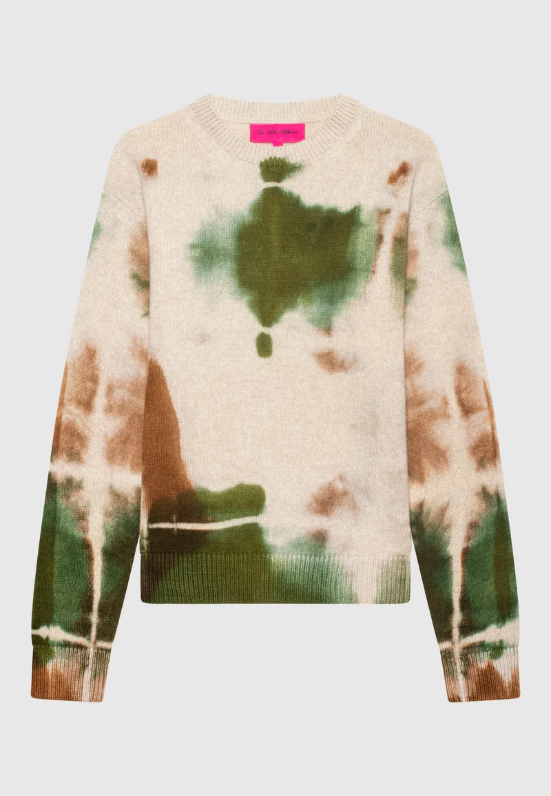 Oversize Kaschmir-Pullover im Batik-Design