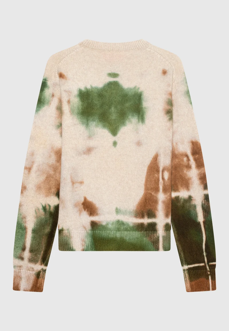 Oversize Kaschmir-Pullover im Batik-Design
