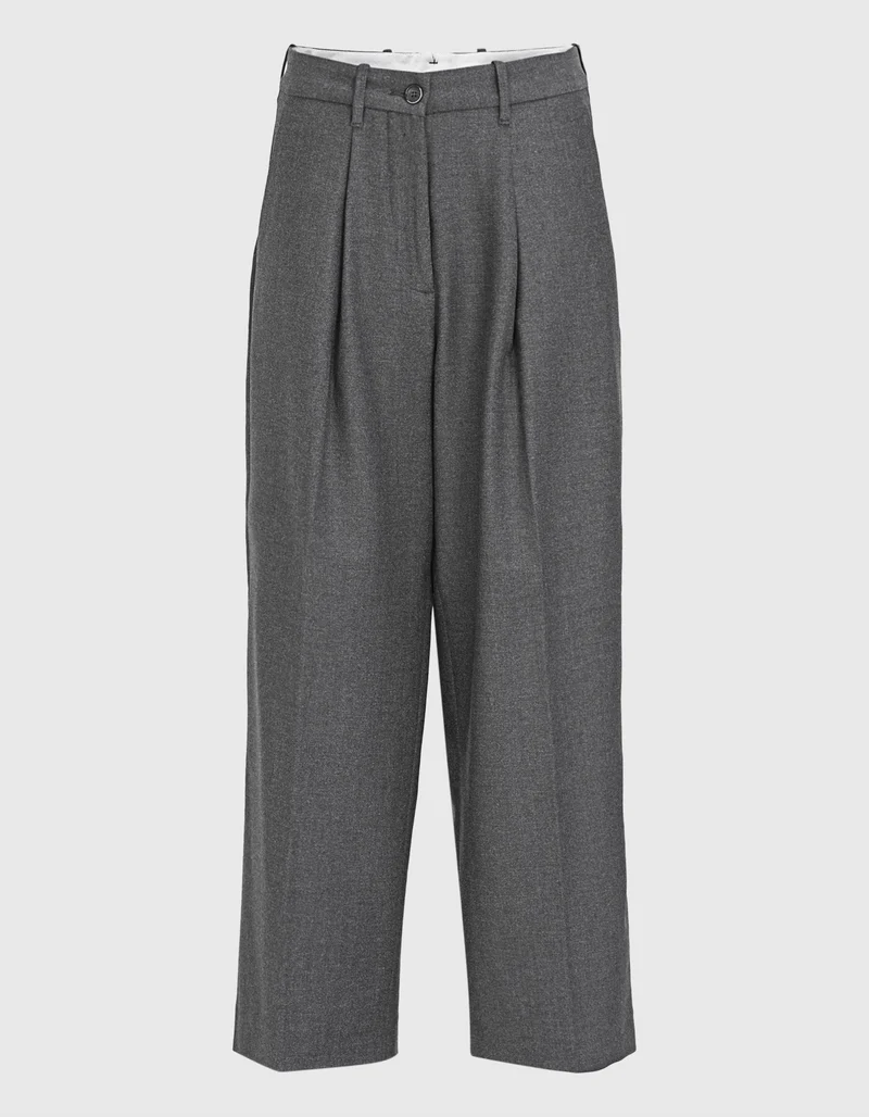 Woll-Mix Bundfalten-Culotte
