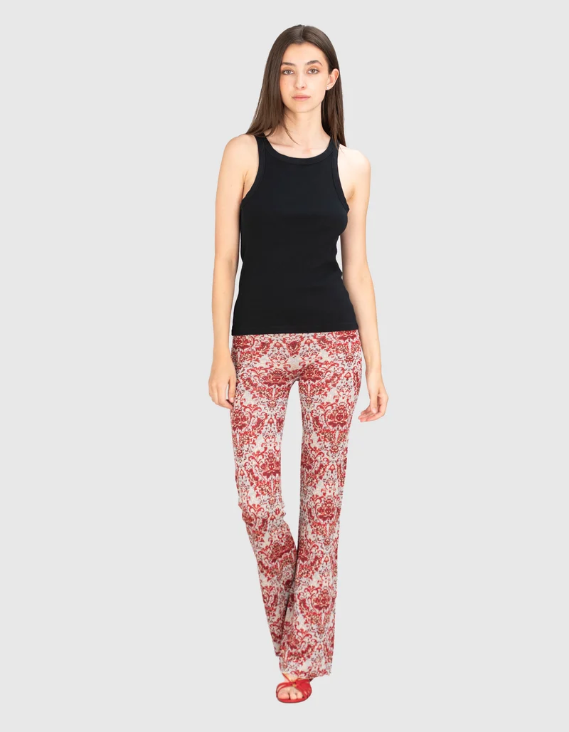 Gemusterte Flare-Leg Hose