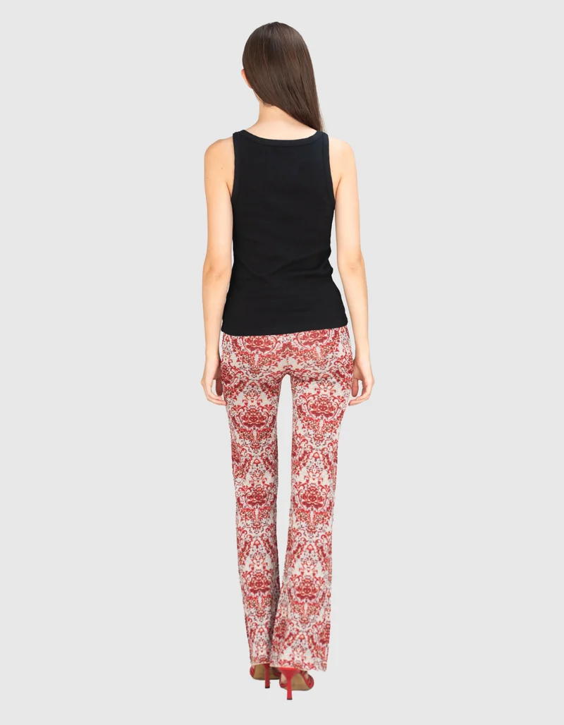 Gemusterte Flare-Leg Hose
