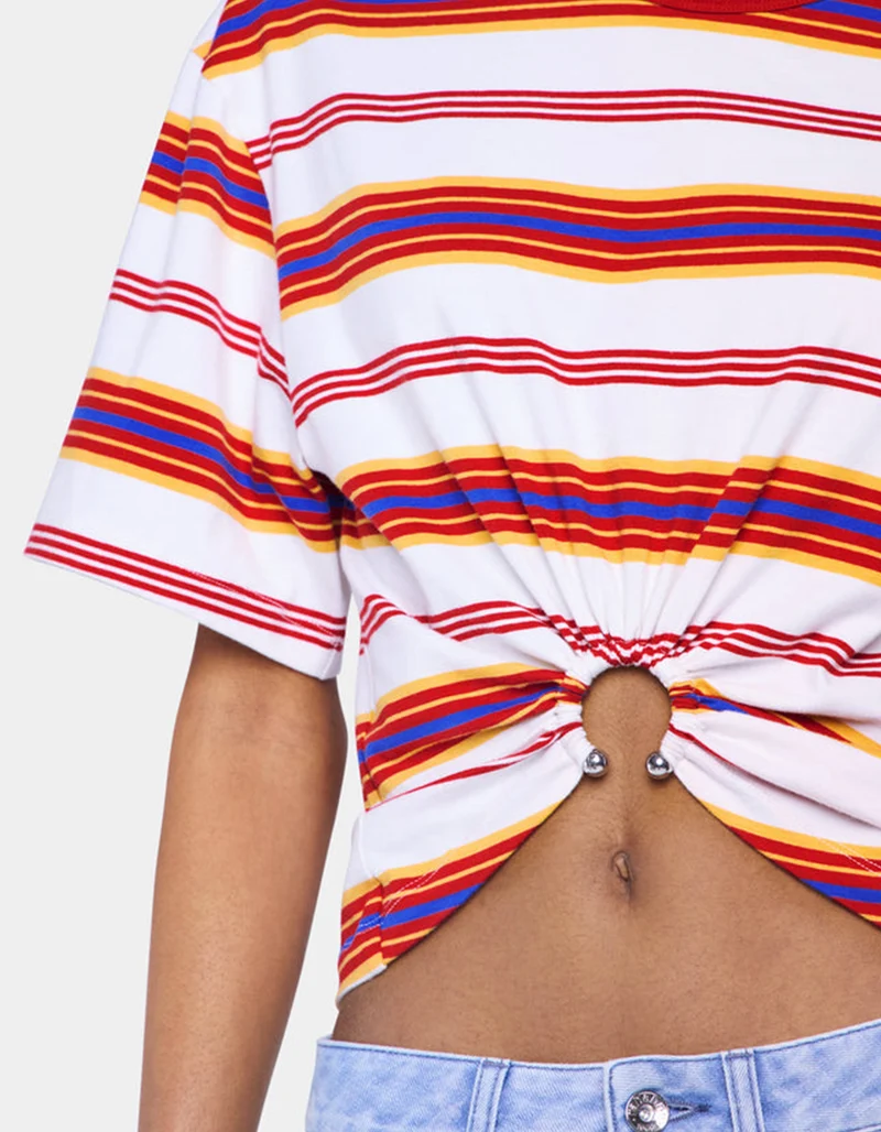Gestreiftes T-Shirt mit Ring-Detail