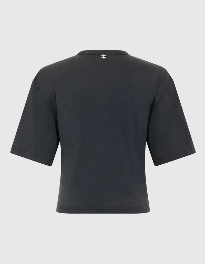 Bedrucktes T-Shirt mit Ring-Detail