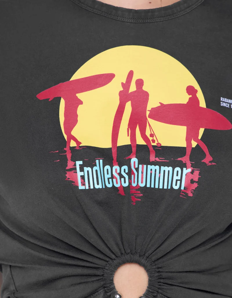 Bedrucktes T-Shirt mit Ring-Detail