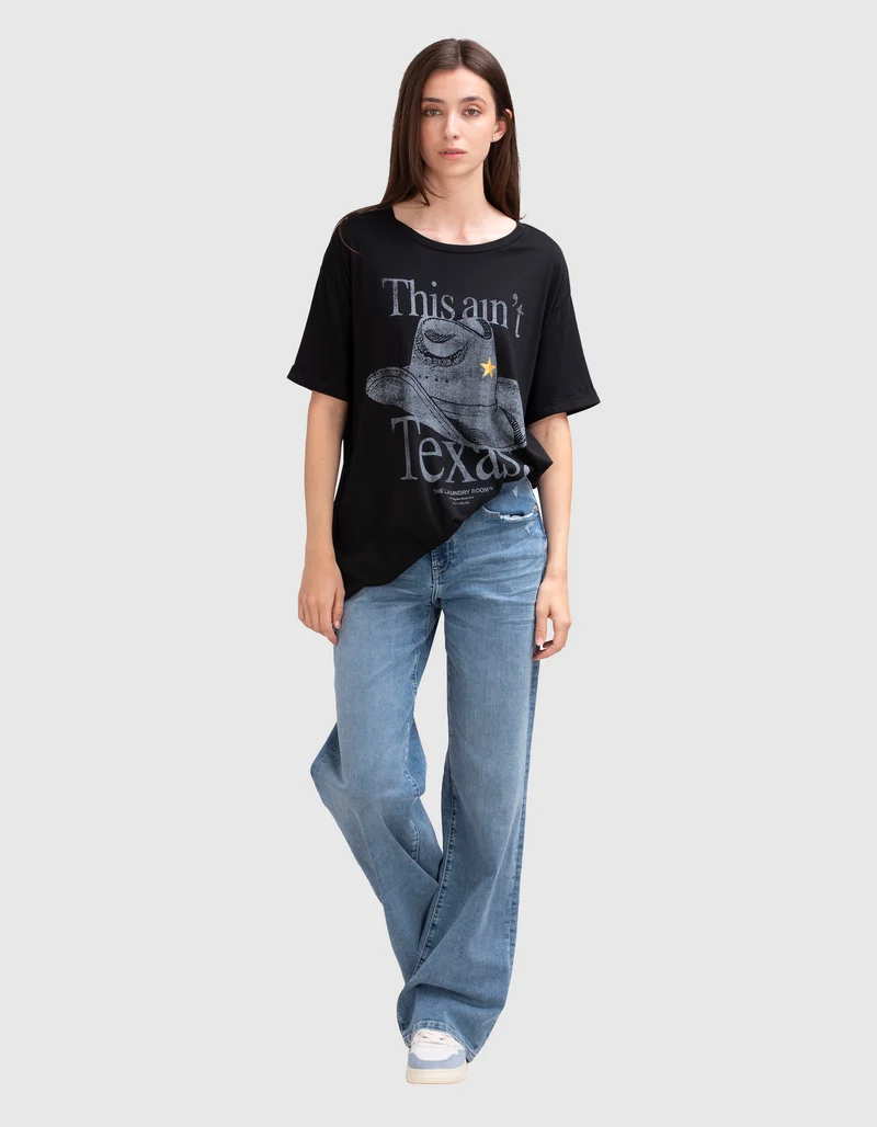 Bedrucktes Oversize T-Shirt This Ain't Texas