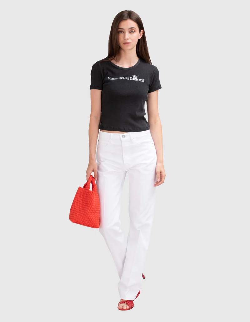 Bedrucktes Cropped T-Shirt Momma Needs
