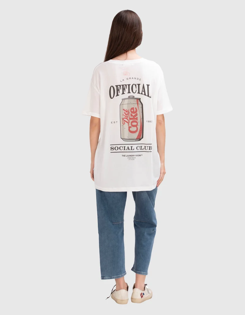 Bedrucktes Oversize T-Shirt Diet Coke