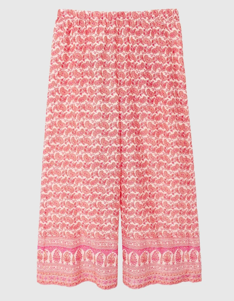 Gemusterte Cropped-Hose Leif mit Seidenanteil