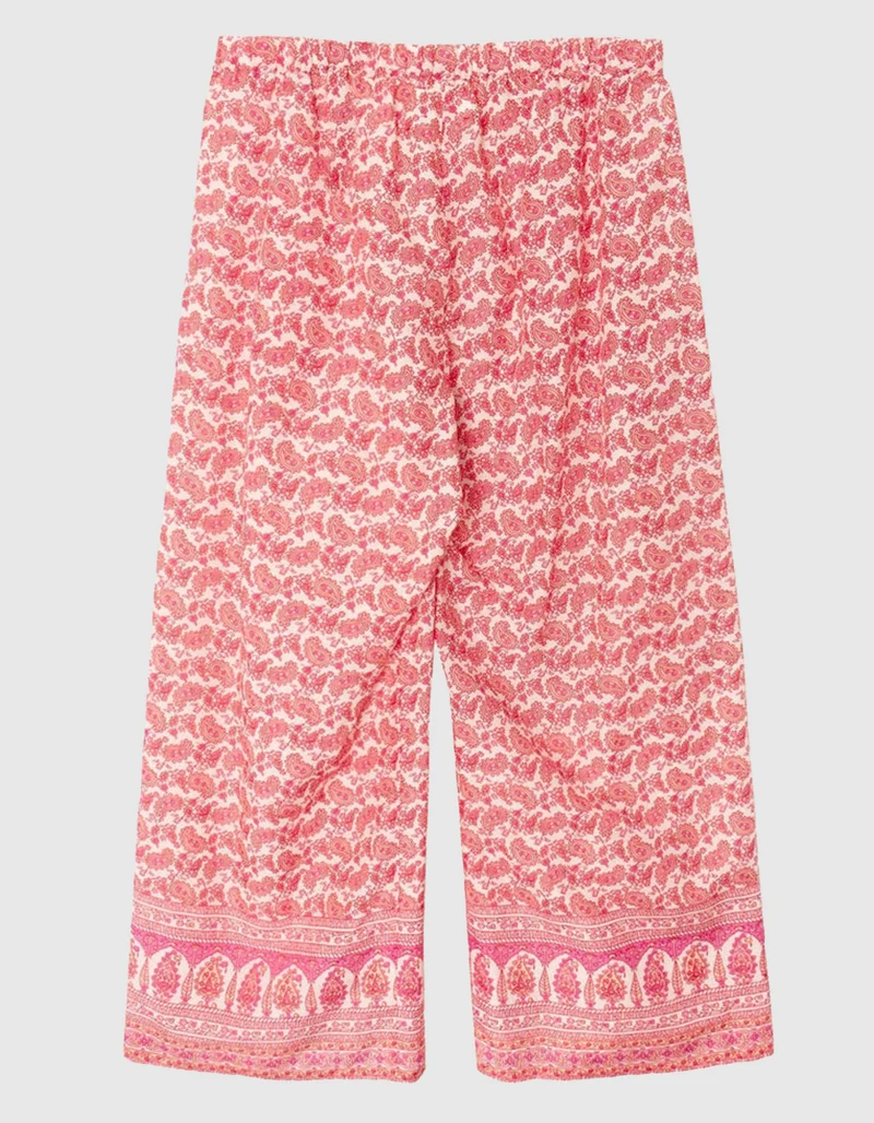 Gemusterte Cropped-Hose Leif mit Seidenanteil